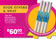 Clear Self Adhesive Book Wrap (70 Micron) 5m x 450mm-Per Roll
