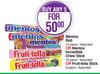 Mentos Roll 14 Pcs Or Mentos Incredible Chew Stick 10 Pcs Or Fruit Tella Stick 9 Pcs-For 5