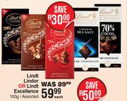 Lindt Lindor Or Lindt Excellence Assorted-100g