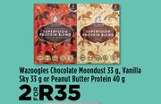Wazoogles Chocolate Moondust 33g, Vanilla Sky 33g Or Peanut Butter Protein 40g-For 2