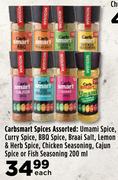 Carbsmart Spices Assorted-200ml Each