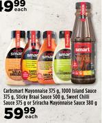 Carbsmart Mayonnaise 375g, 1000 Island Sauce 375g, Sticky Braai Sauce 500g-Each