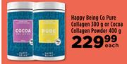 Happy Being Co Pure Collagen 300g Or Cocoa Collagen Powder 400g-Each