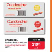 Canderel Sachets Red Or Yellow-1000's Each