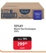 Tetley Black Tea Envelopes-200's Each
