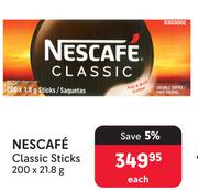 Nescafe Classic Sticks-200 x 21.8g Each