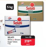 Selati White Or Brown Sugar Tubes-5Kg Each