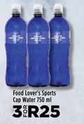 Food Lover's Sports Cap Water-For 3 x 750ml