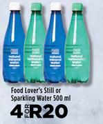 Food Lover's Still Or Sparkling Water-For 4 x 500ml