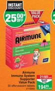 Airmune Immune System Supporter Vale Pack 30 Effervescent Tablets-Per Pack