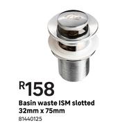 ISM Slotted Basin Waste 32 mm x 75 mm