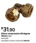 Elbow Compression 90 Degree 22 mm c x c
