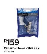 Ball Lever Valve c x c 15 mm