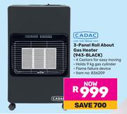 Cadac 3 Panel Roll About Gas Heater 943-BLACK