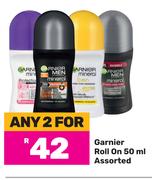 Garnier Roll On Assorted-For Any 2 x 50ml