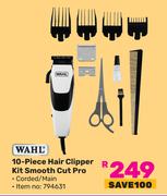 Wahl 10-Piece Hair Clipper Kit Smooth Cut Pro