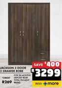 Jackson 3 Door 2 Drawer Robe