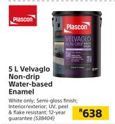 Plascon Velvaglo Non Drip Water Based Enamel-5Ltr