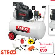 Steco 50L Air Compressor With 5 Piece Kit SC-2055K-Per Kit