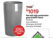 Ecopot 50cm Grey Amsterdam Mid High Pot