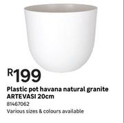 Artevasi 20cm Natural Granite Havana Plastic Pot