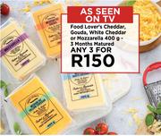 Food Lover's Cheddar Gouda, White Cheddar Or Mozzarella (3 Months Matured)-For Any 3 x 400g