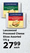Lancewood Processed Cheese Slices Assorted-175g Each