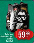 Castle Free Alcohol-Free Lager Handies-6X340ml Per Pack