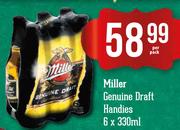 Miller Genuine Draft Handies-6X330ml Per Pack