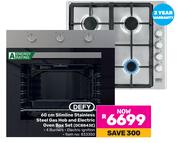 Defy 60cm Slimline Stainless Steel Gas Hob & Electric Oven Box Set DCB843E