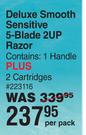Venus Deluxe Smooth Sensitive 5-Blade 2UP Razor-Per Pack