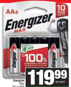 Energizer Max AA Or AAA Alkaline Batteries-8 Per Pack