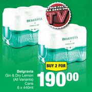 Belgravia Gin & Dry Lemon (All Variants) Cans-For 2 x 6 x 440ml