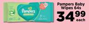 Pampers Baby Wipes-64s Each