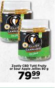Zootly CBD Cherry Tutti Frutti Or Sour Apple Jellies-80g Each