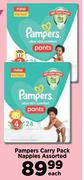 Pampers Carry Pack Nappies Assorted-Each
