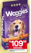 Waggies Dry Dog Food Assorted-6/8Kg Each