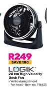 Logik 20cm High Velocity Desk Fan
