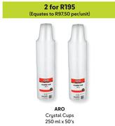 Aro Crystal Cups-For 2 x 250ml x 50's
