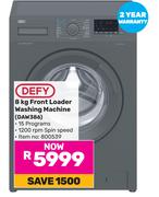 Defy 8Kg Front Loader Washing Machine DAW386