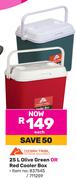 Ozark Trail 25L Olive Green Or Red Cooler Box-Each