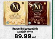 Magnum Mini Ice Cream Sticks Assorted-6 x 60ml