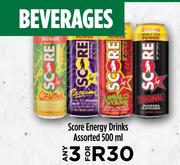 Score Energy Drinks Assorted-For Any 3 x 500ml