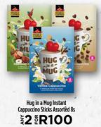 Hug In A Mug Instant Cappuccino Sticks Assorted-For Any 2 x 8's Pack