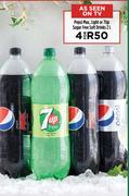 Pepsi Max, Light Or 7 Up Sugar Free Soft Drinks-For 4 x 2Ltr