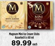 Magnum Mini Ice Cream Sticks Assorted-6 x 60ml Each