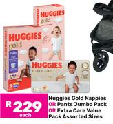 Huggies Gold Nappies Or Pants Jumbo Pack Or Extra Care Value Pack Assorted Sizes-Each