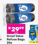 Great Value Refuse Bags-20s Each