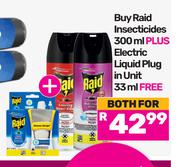 Raid Insecticides 300ml Plus Electric Liquid Plug In Unit 33ml-Both For