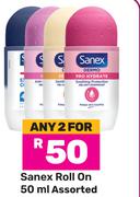 Sanex Roll On Assorted-For 2 x 50ml